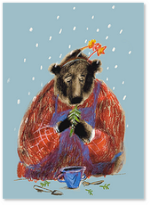 Открытка "Медведь и ёлочка"