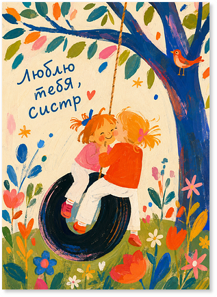 Открытка "Сестрички"