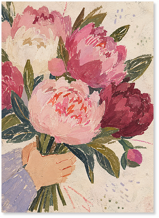 Открытка "Букет пионов"
