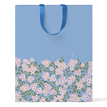 Пакет подарочный "Цветы на голубом фоне" 32х40х14 см